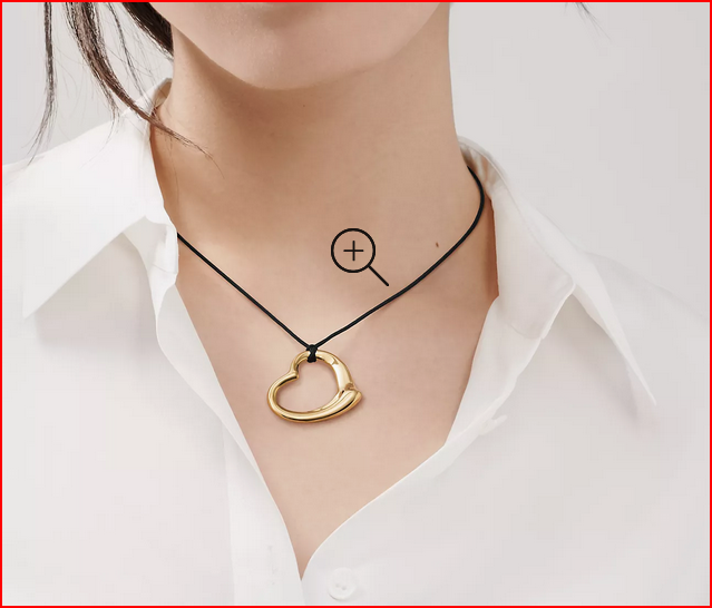 Tiffany & Co Elsa Peretti 18K Gold XL 36mm Open Heart Necklace Tiffany Box