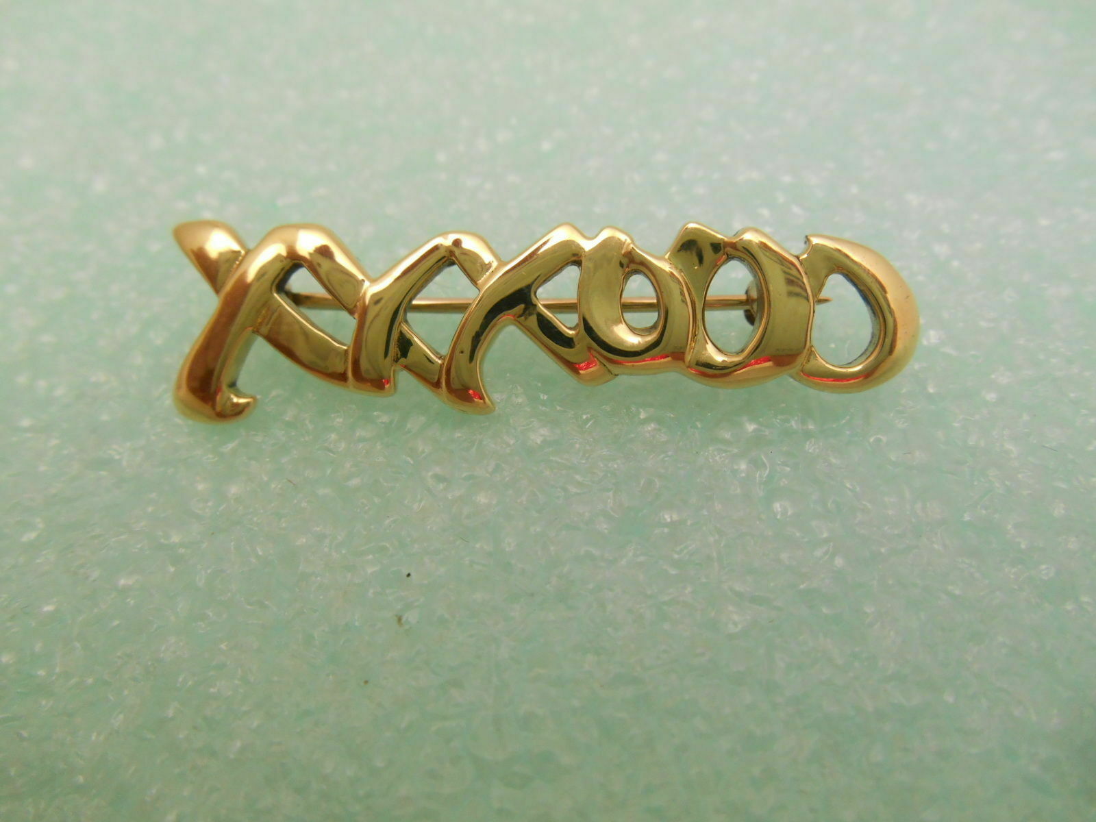 Tiffany &Co Picasso 18K Gold Signature XO Hugs Kisses Brooch Pin Rare #'d, Pouch