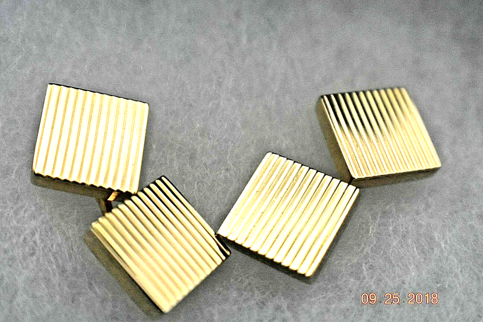 Tiffany & Co Silver & Gold Bar Cuff Links & Pouch Vintage Cufflinks