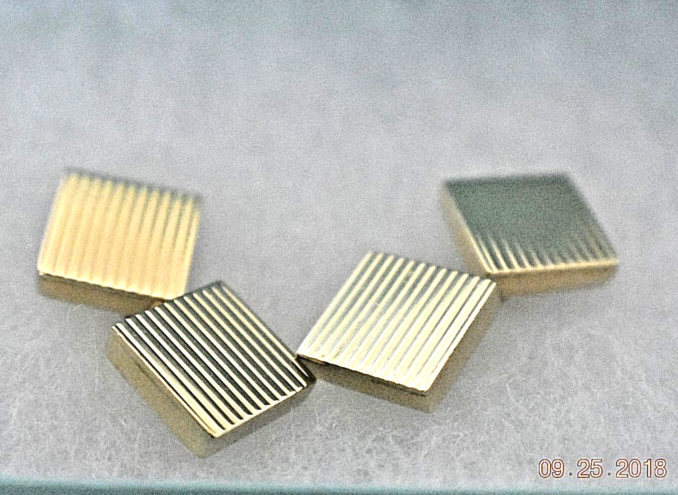 Tiffany & Co Cufflinks Cuff Links Rare Textured 14K Gold Square Ribbed & Pouch