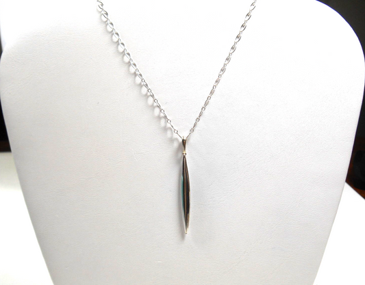 RARE Tiffany & Co. 18K White Gold Feather Marquise Link Necklace w/ Box & Pouch