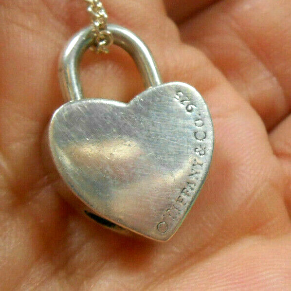 Return to Tiffany Red Enamel Heart Padlock Lock Charm Pendant 4 Necklace / Brace