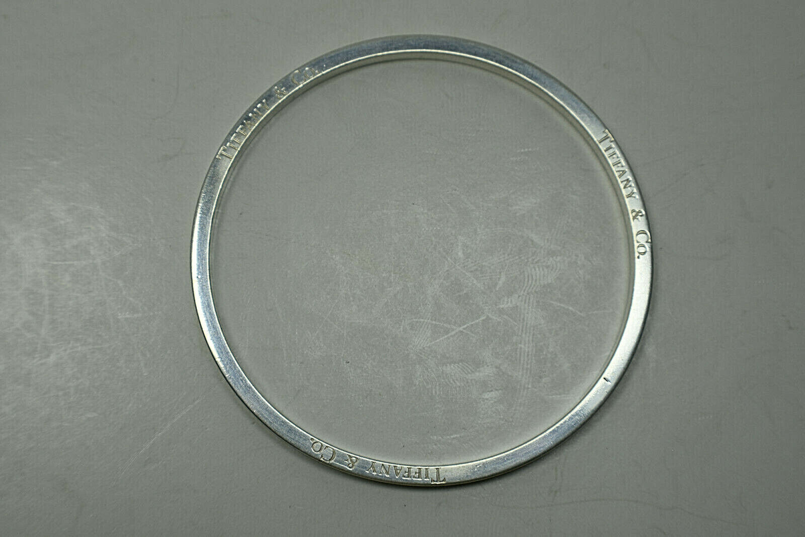 Tiffany & Co Italy Narrow Icon Bangle Bracelet Sterling Silver, Newly Polished!
