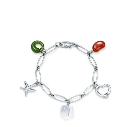 TIFFANY & CO Peretti Sterling Silver Bracelet Jade, Lapis, Jasper, Rock Crystal