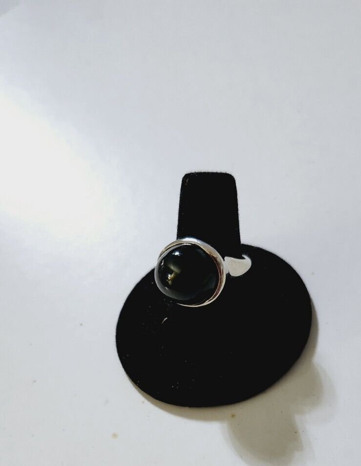 Tiffany & Co Elsa Peretti Large Domed  Black Jade 19mm Ring Sz 8,  Vintage