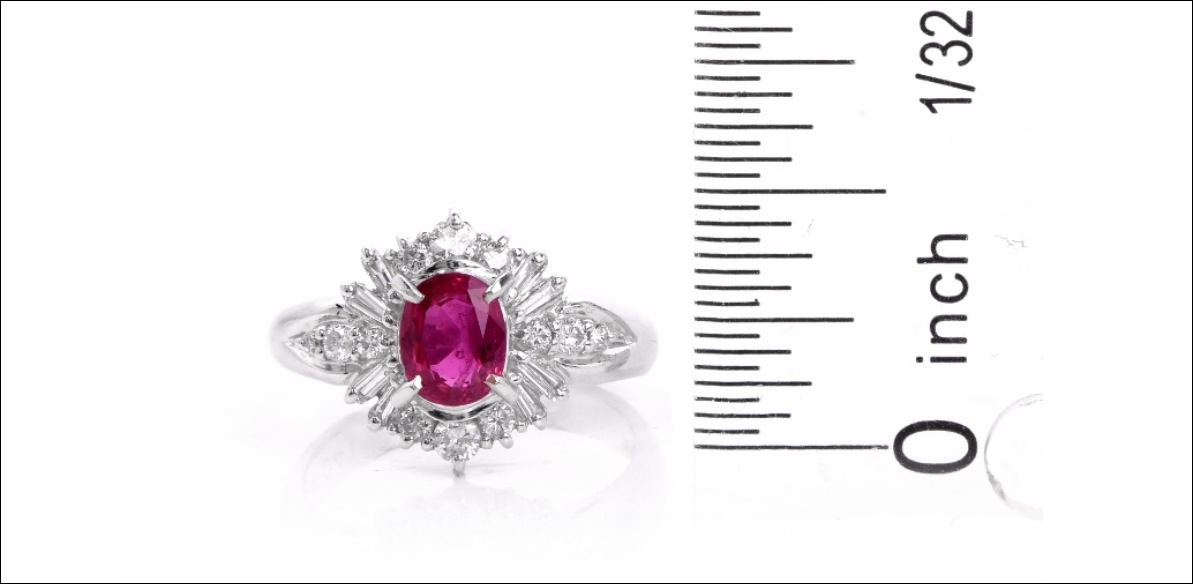 Stunning Ruby Ring 1.30ct G-H Diamond Engagement o Statement Ring 5.5 Size