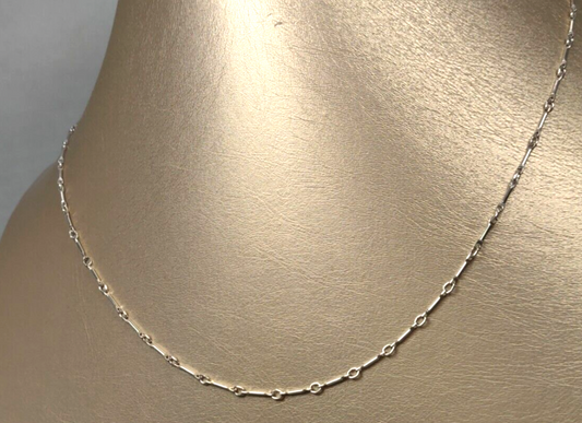 Tiffany & Co Ziegfeld Bar Link & Round Necklace For Pendant or Alone RARE 18"