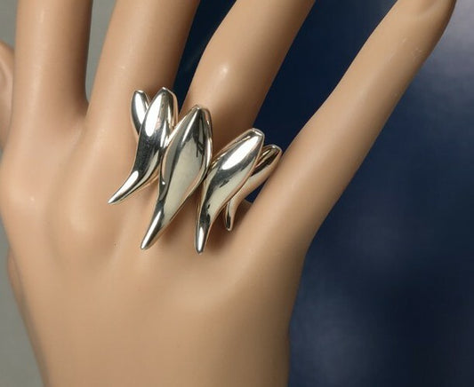 Rare Tiffany & Co Frank GEHRY Five Fish Sterling Silver Size 6.5 Pouch Authentic