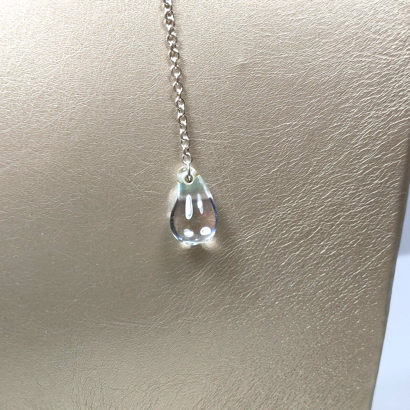 Tiffany & Co Peretti Lariat Large Rock Crystal Teardrop Necklace 22" Silver Rare