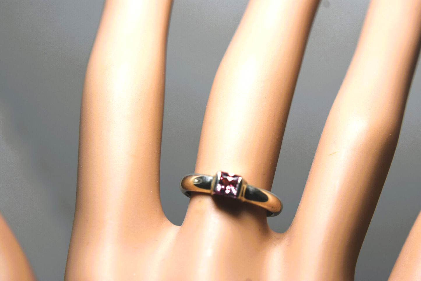 Tiffany & Co Tourmaline Princess Cut Sterling Silver Stackable Ring Sizable 5