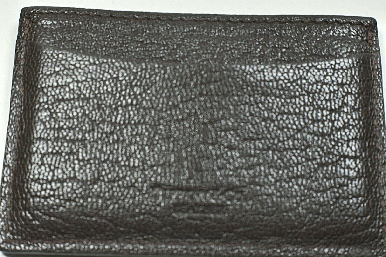 Tiffany & Co '1837' Brown Grain Leather Card Case Wallet w Orig Box