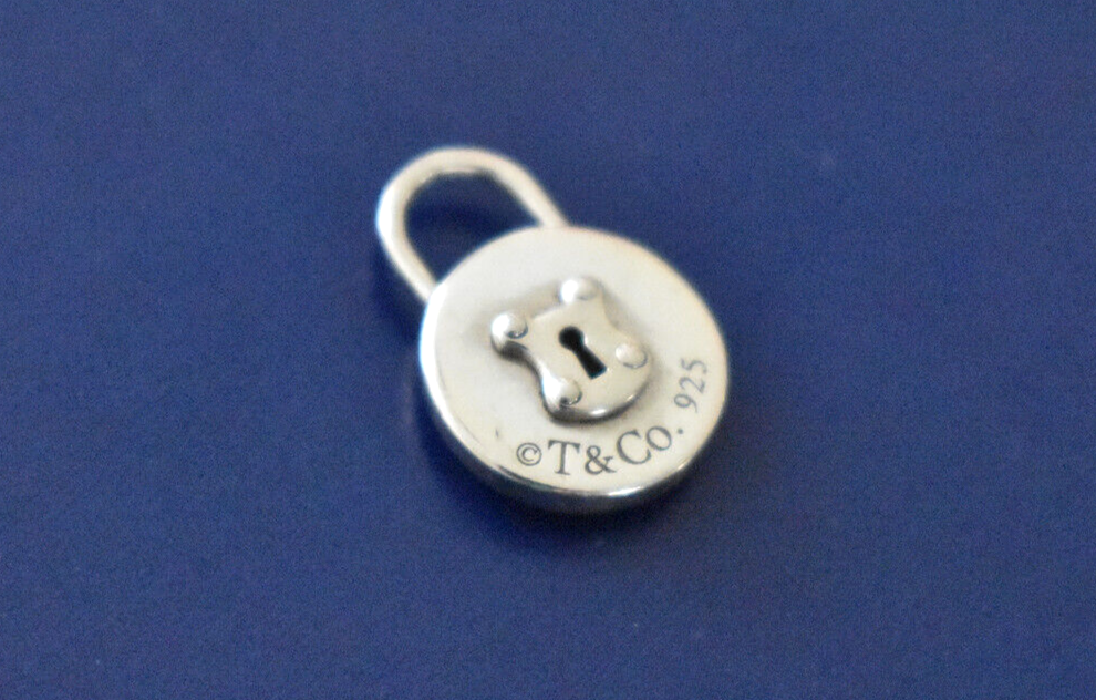 Tiffany & Co Small Round Lock Padlock Sterlilng Silver for Necklace or Bracelet