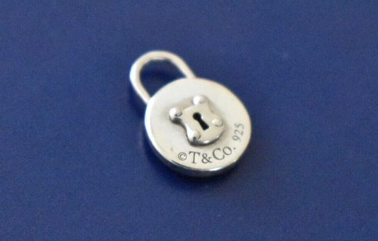 Tiffany & Co Small Round Lock Padlock Sterlilng Silver for Necklace or Bracelet