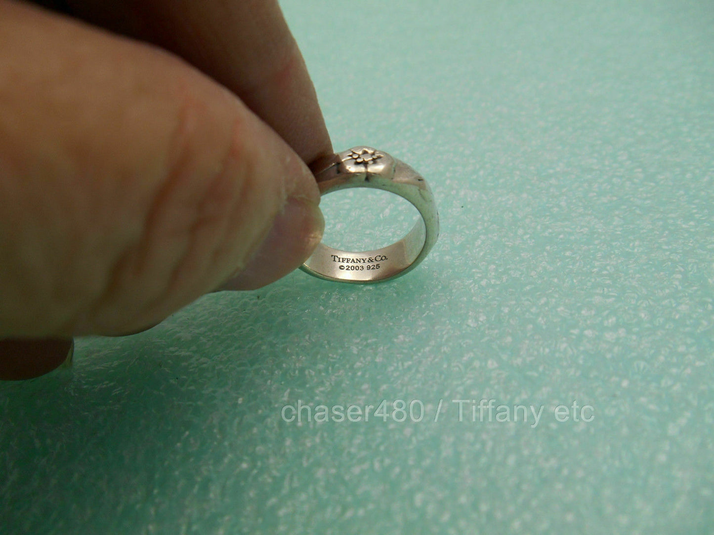 TIFFANY & Co. Nature Rose Flower Ring  Rare - Sterling Silver Sz 5.5