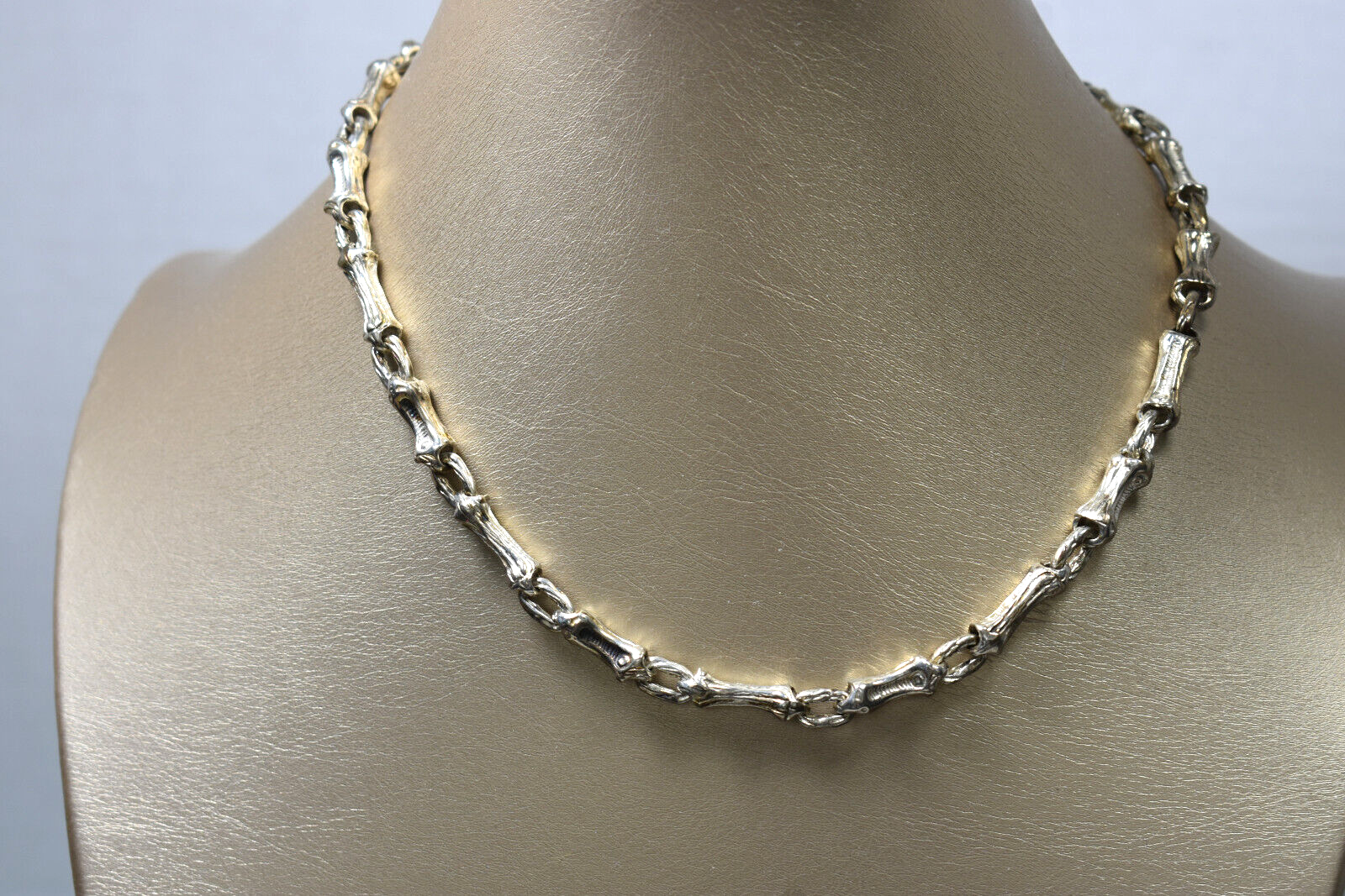Tiffany & Co "Nature" Bamboo Link Chain Necklace, Vintage '96 Pouch