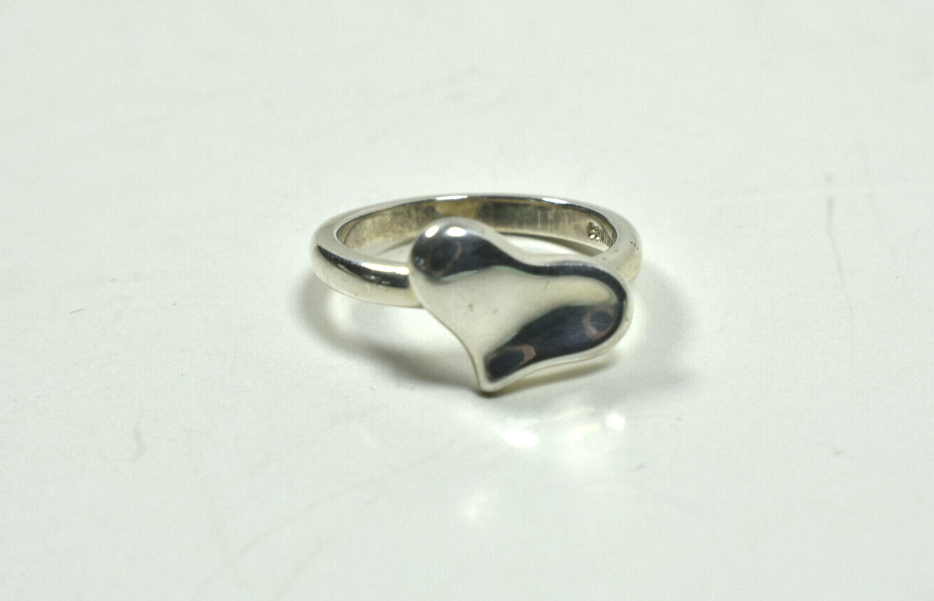 Beautiful Angela Cummings 3D Wavy Heart Ring Sz 6.25 Very Rare Sterling Silver