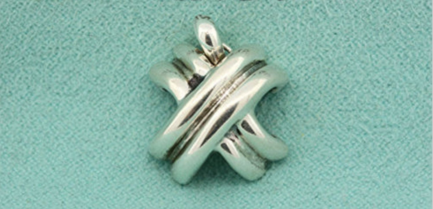 Tiffany & Co Signature X Pendant Sterling Silver 4 Necklace Vintage Rare