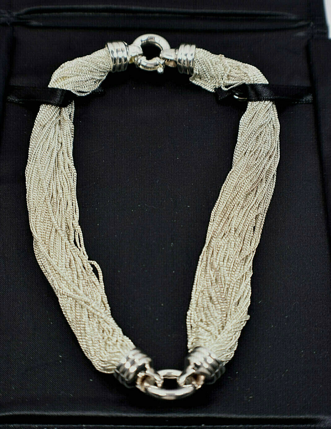 Tiffany & Co Fine Silky Multi Strand Torsade Collar Necklace w/Case, Rare