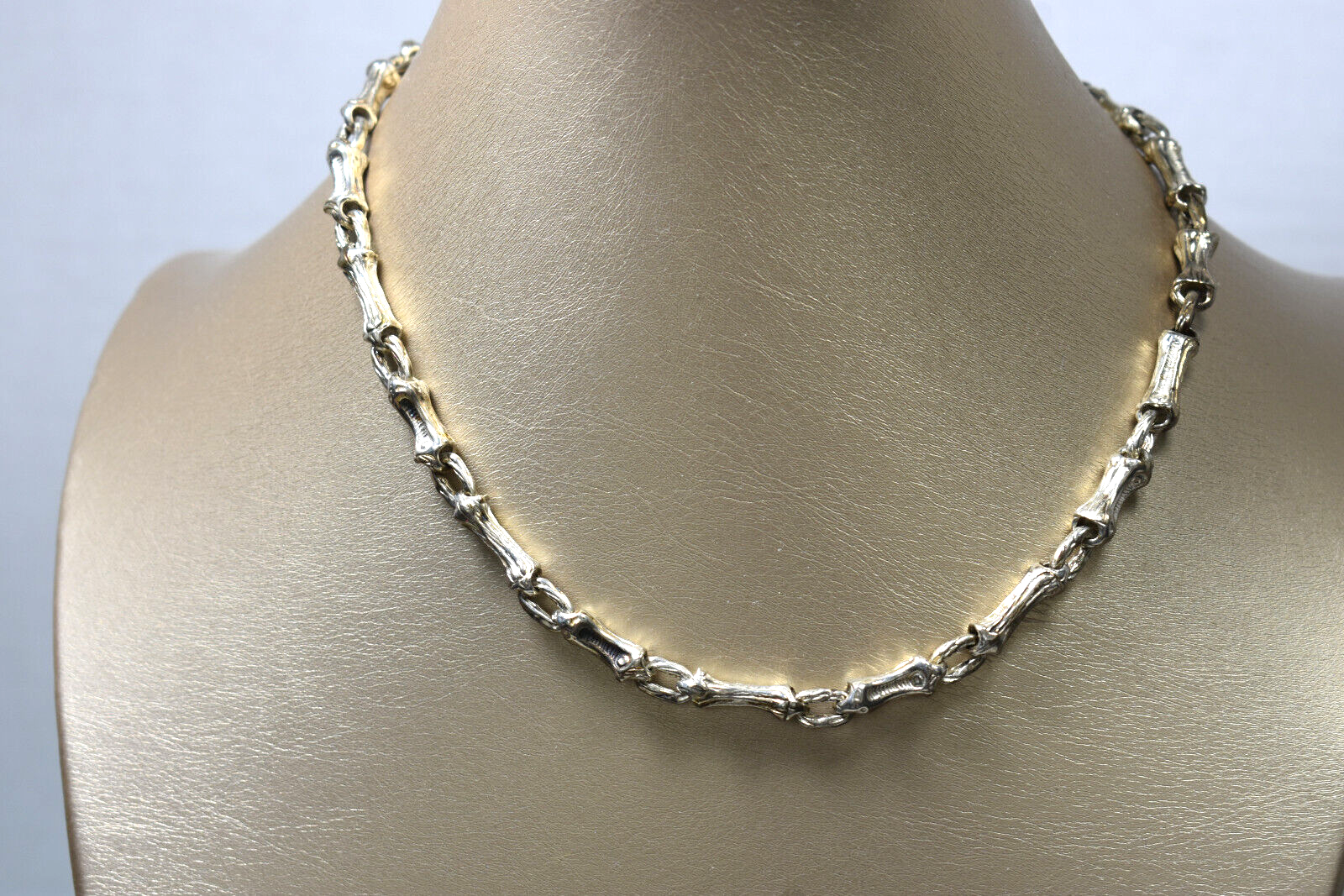 Tiffany & Co "Nature" Bamboo Link Chain Necklace, Vintage '96 Pouch