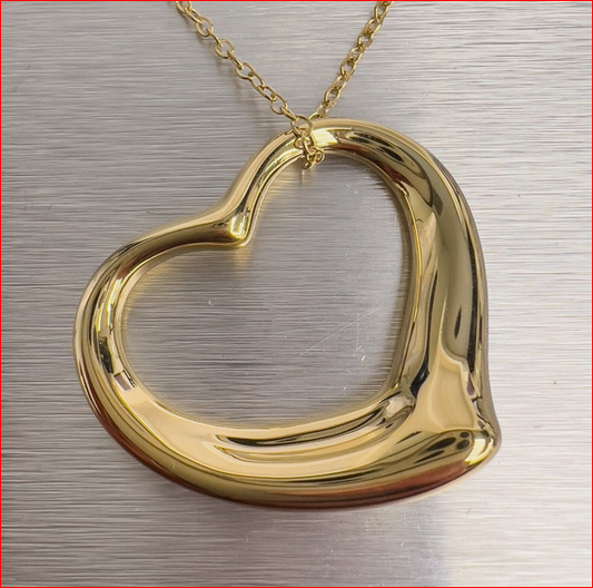 Tiffany & Co Peretti 18K Gold Open Heart Extra Large XL 36mm