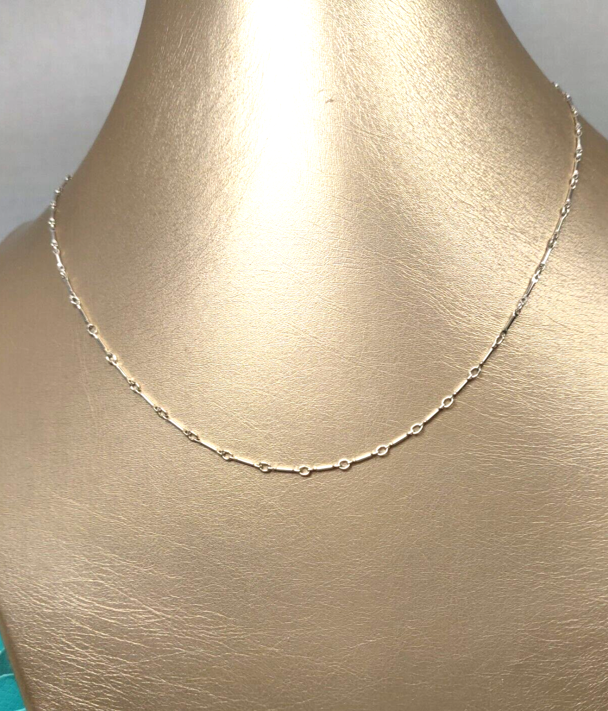 Tiffany & Co Ziegfeld Bar Link & Round Necklace For Pendant or Alone RARE 18"