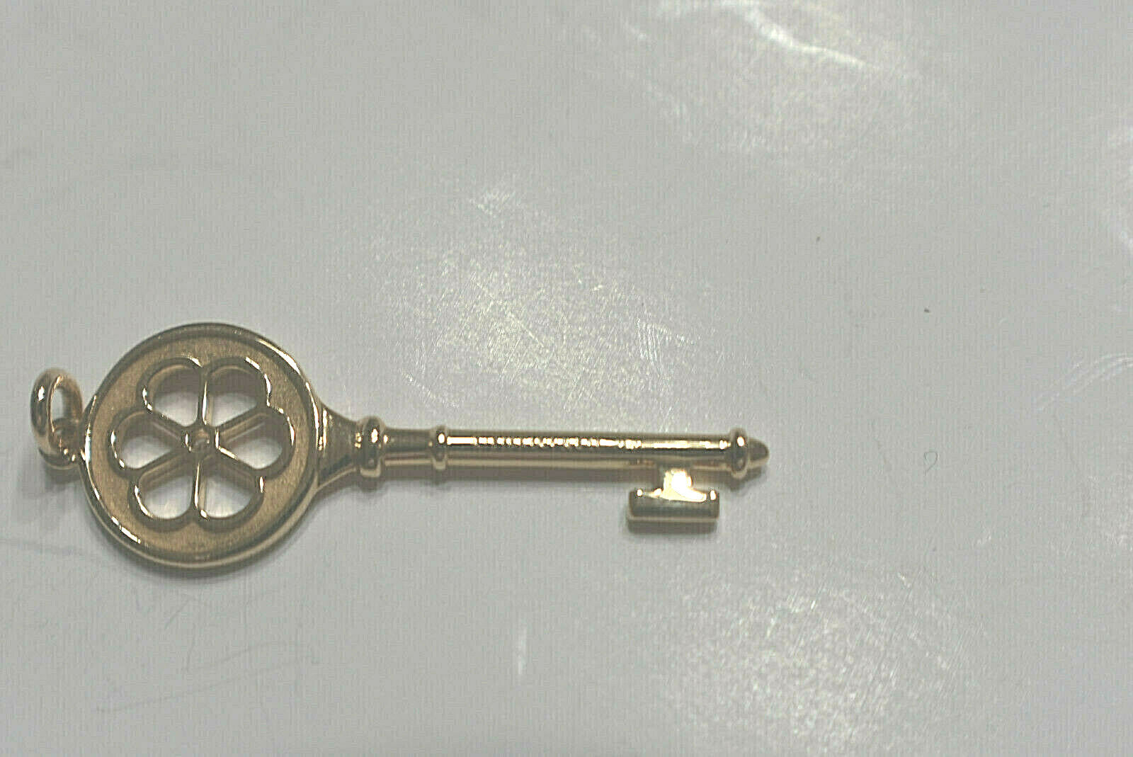 Tiffany & Co Diamond 18K Rose Gold Blossom Key Pendant 4 Necklace w/ Pouch