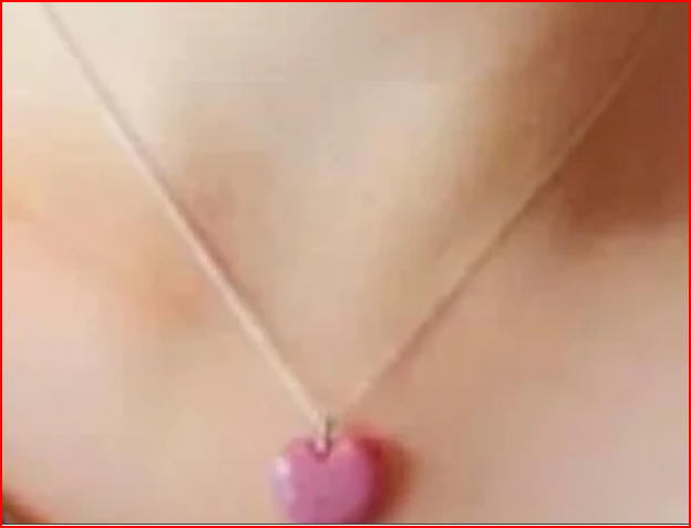 TIFFANY & CO. Heart Carved Pink Rhodonite Necklace & Dangle Earrings Set