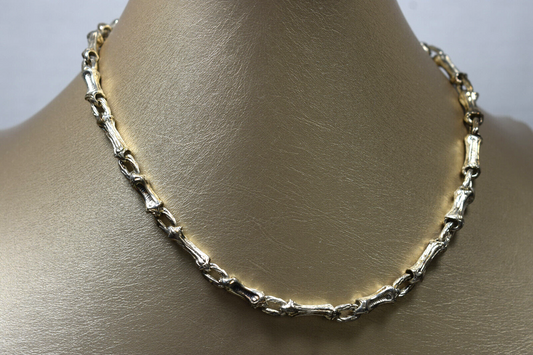 Tiffany & Co "Nature" Bamboo Link Chain Necklace, Vintage '96 Pouch