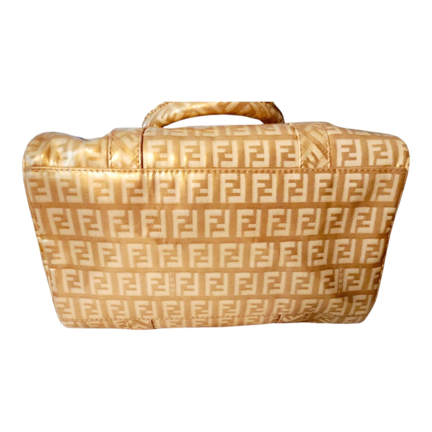 Fendi Gold Icon Logo Boston Bag with Dust Bag Perfect 4 Special Or Anytime Exlnt